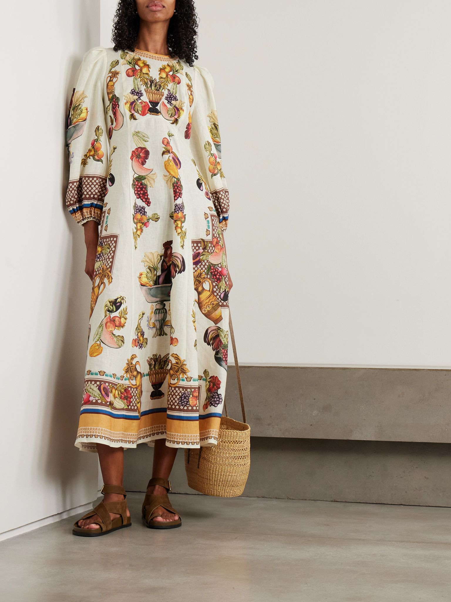 Mercado printed linen midi dress Multi - 2