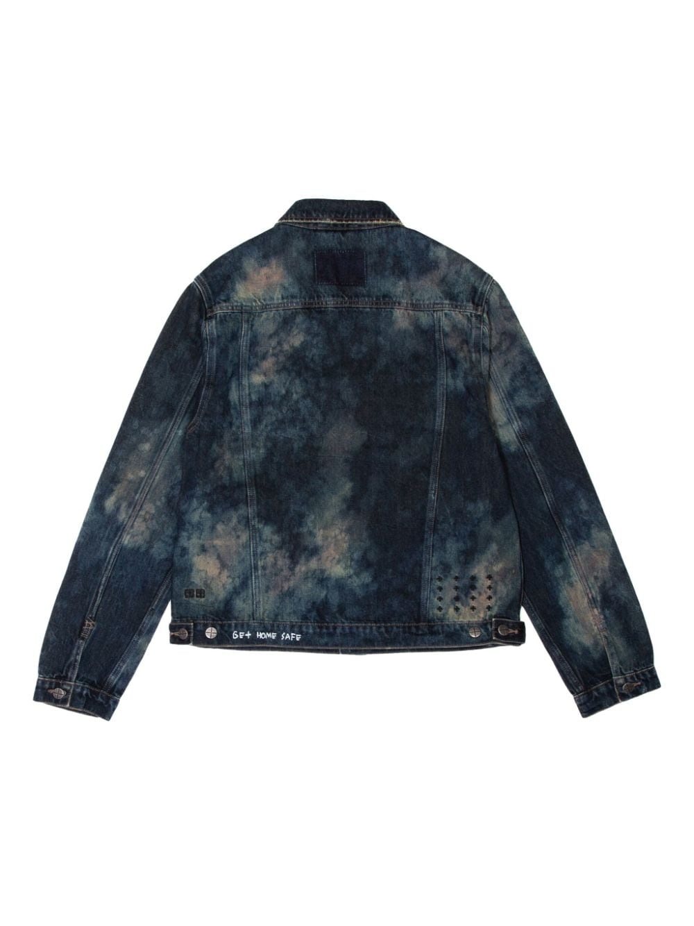 spread-collar stonewashed denim jacket - 2
