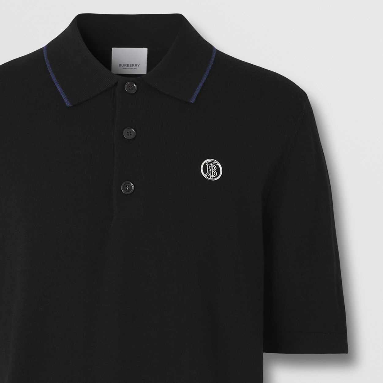 Monogram Motif Wool Silk Cashmere Polo Shirt - 6