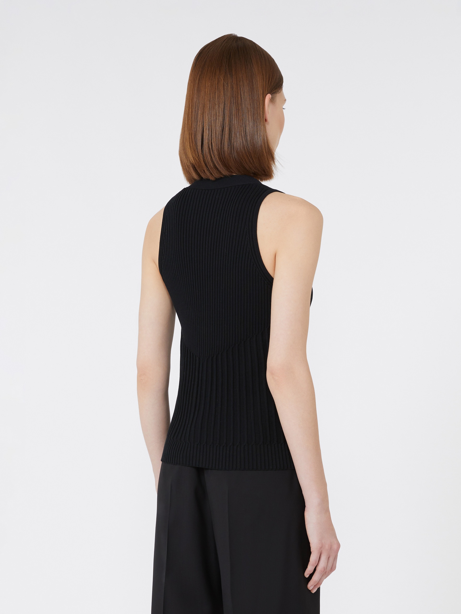 BIMBA Cotton yarn and viscose crepe gilet - 4