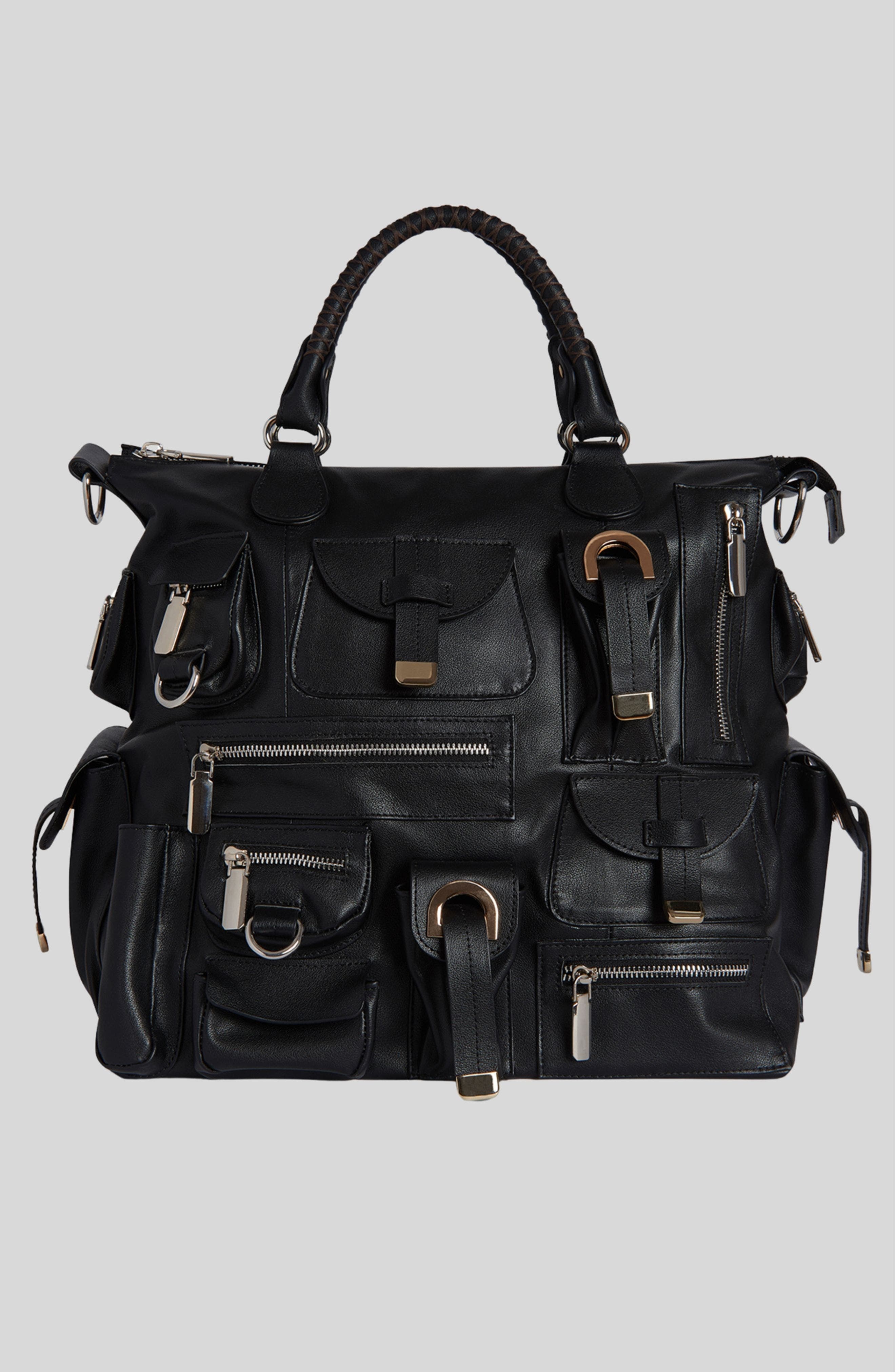 Cynthia Rowley Leather Cargo Pocket Bag in Black at Nordstrom - 1