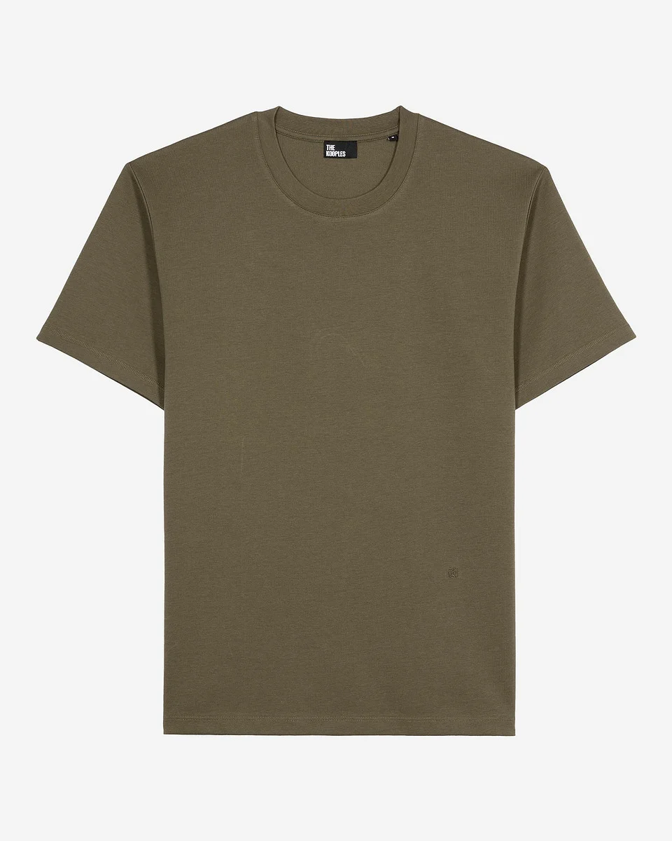 MIXED T-SHIRT, STRAIGHT, PLAIN KHAKI - 1