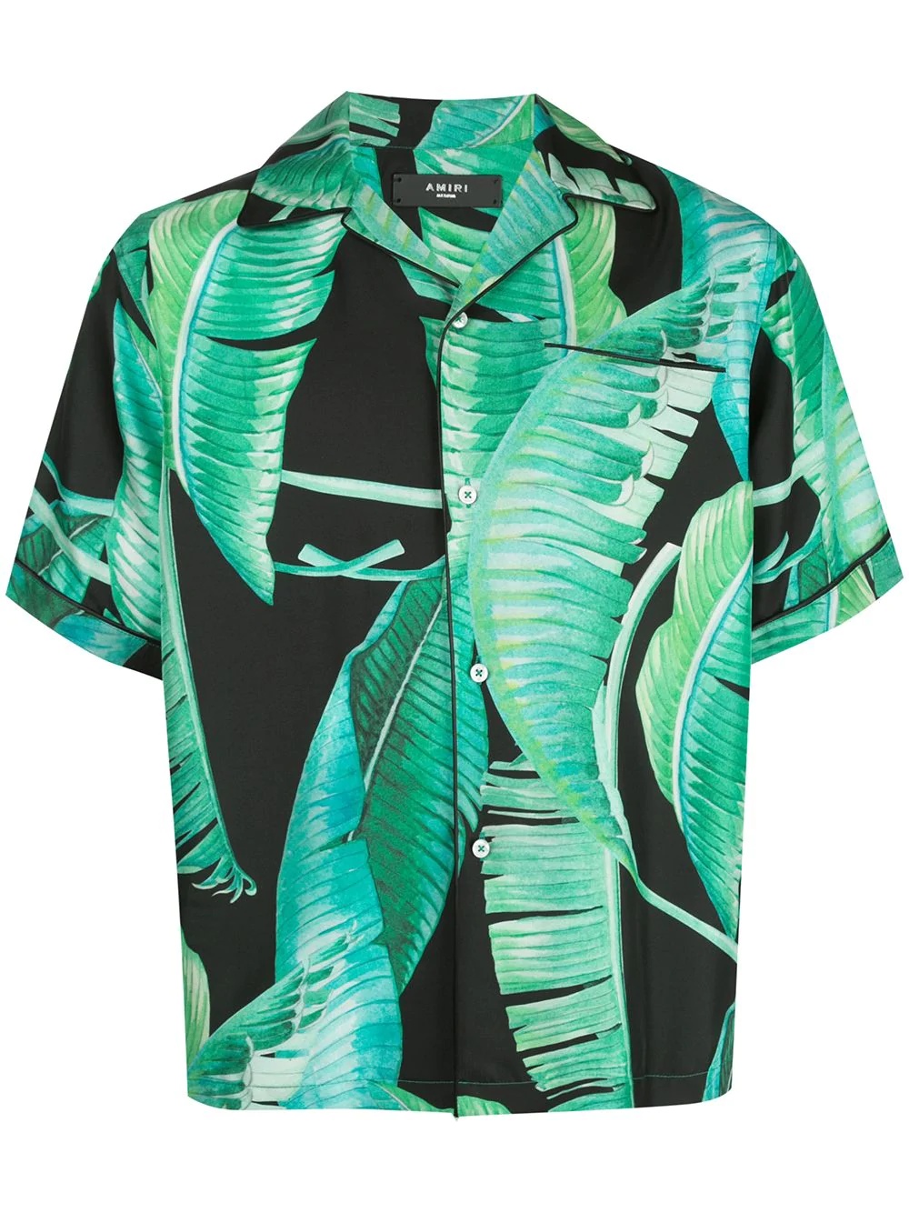 banana leaf satin pajama shirt - 1