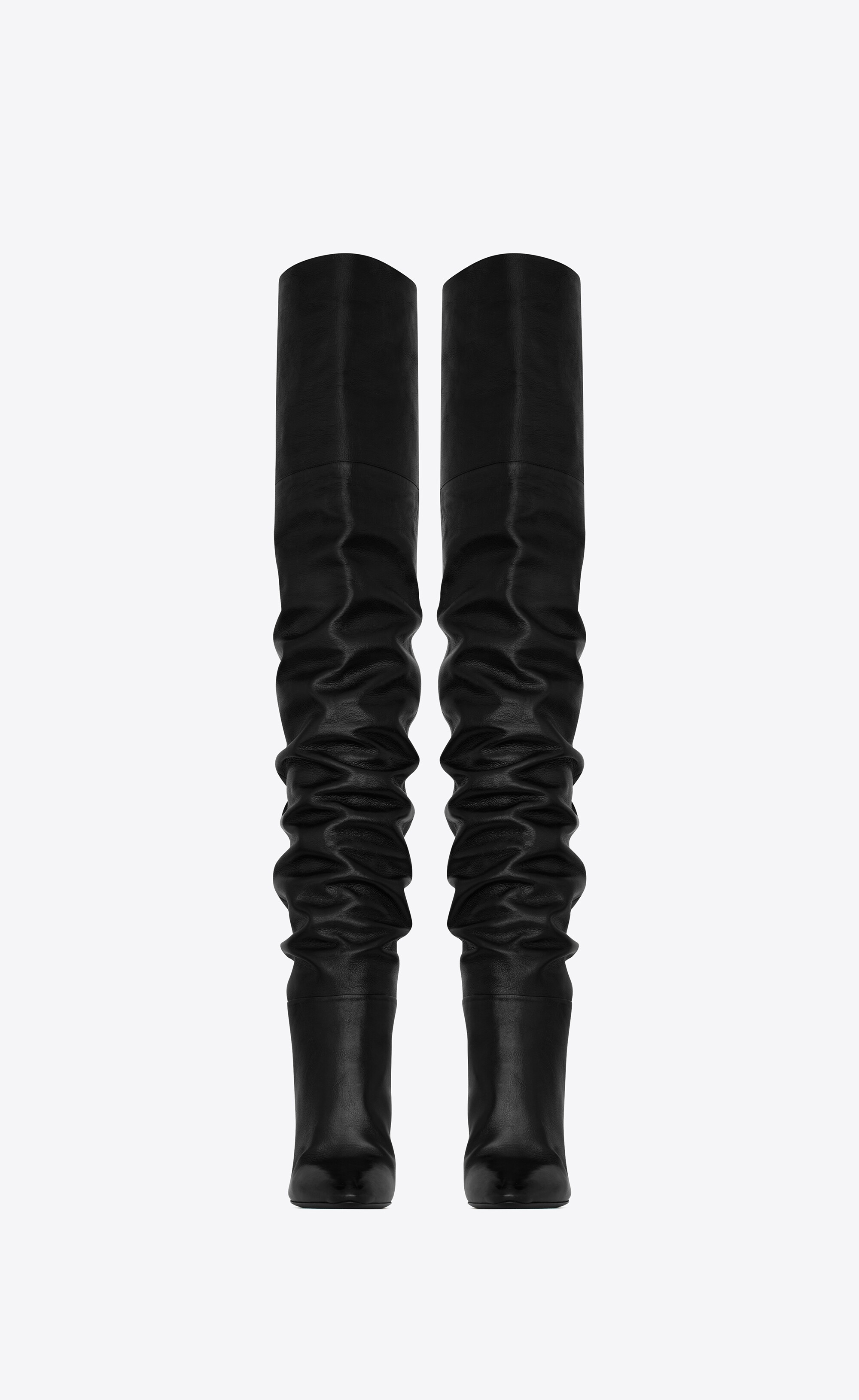 jane over-the-knee boots in shiny grained leather - 3