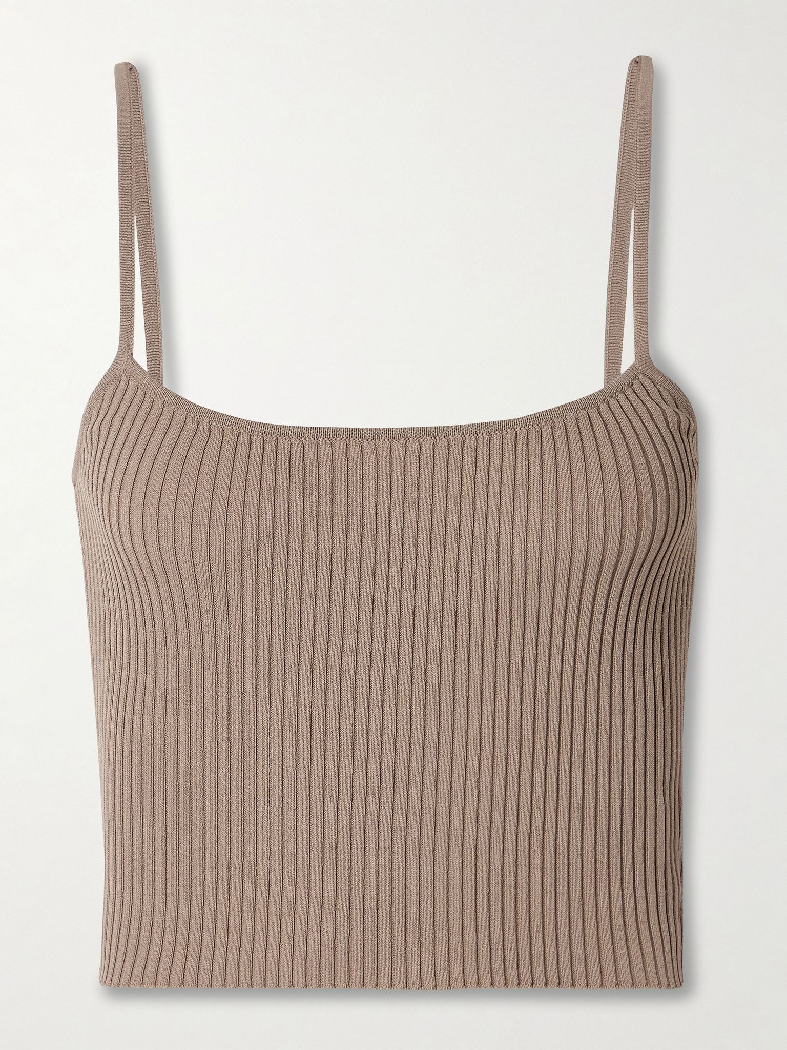Soleil ribbed-knit tank Taupe - 1