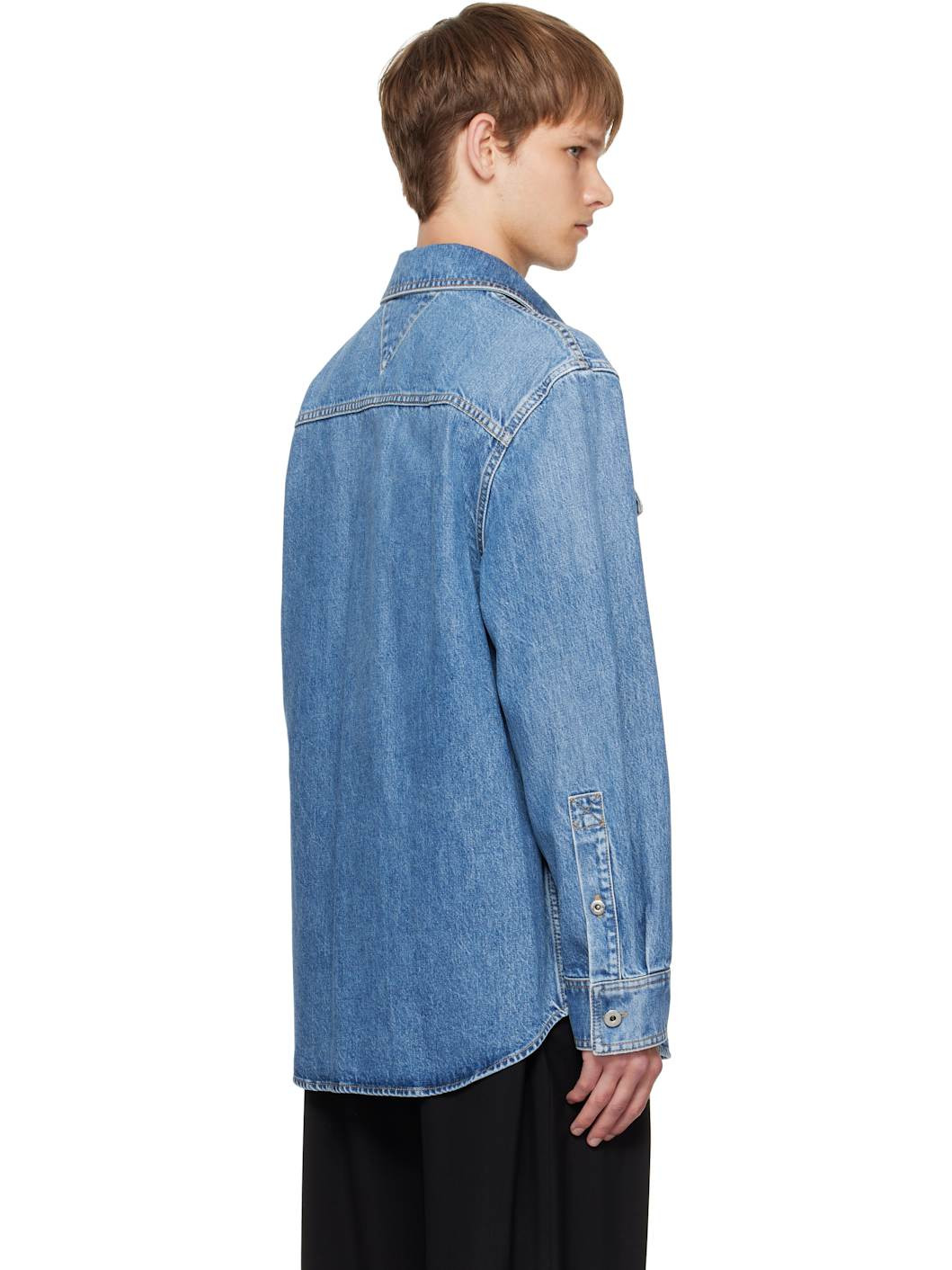 Blue Faded Denim Shirt - 3