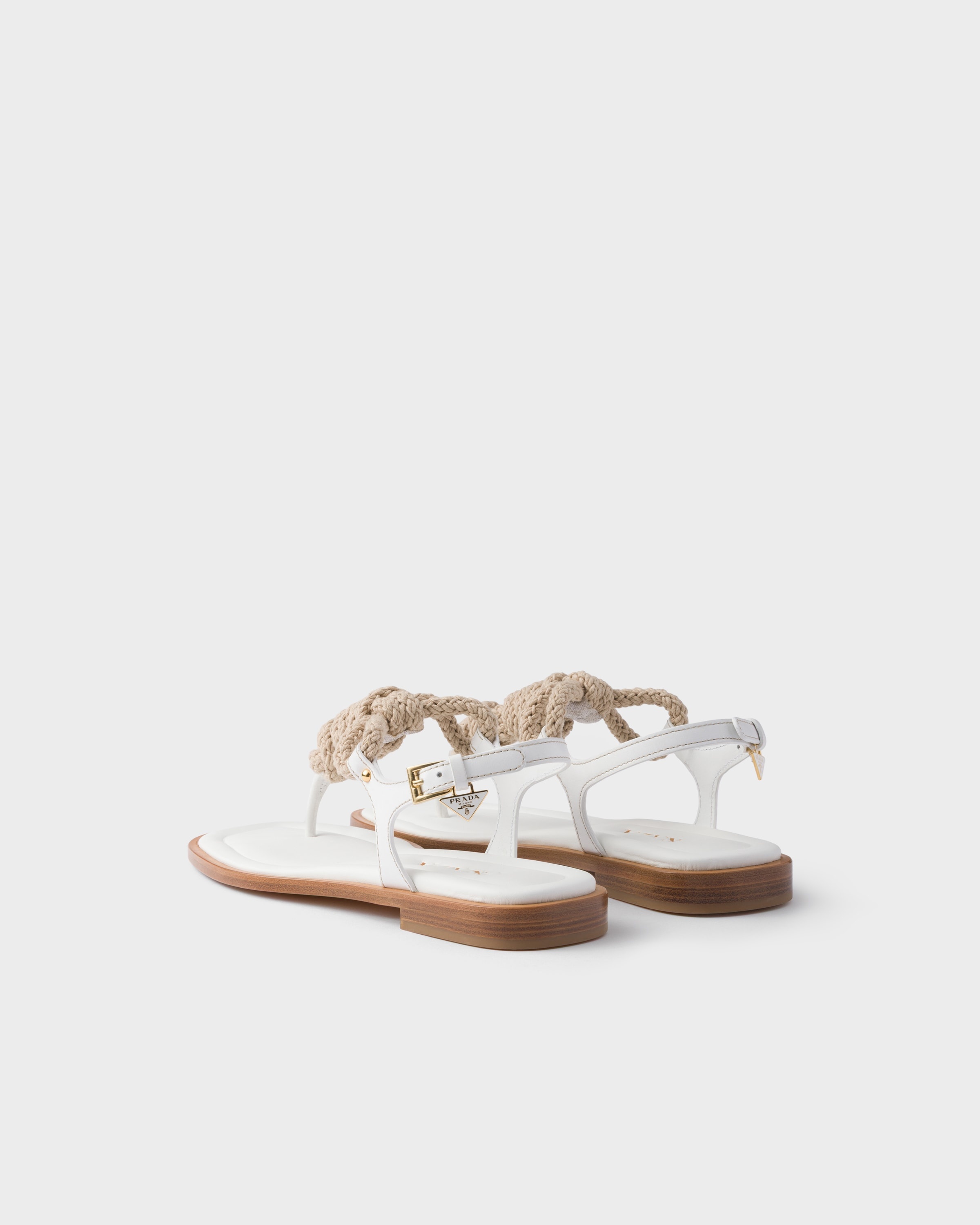 Leather and cord thong sandals - 4