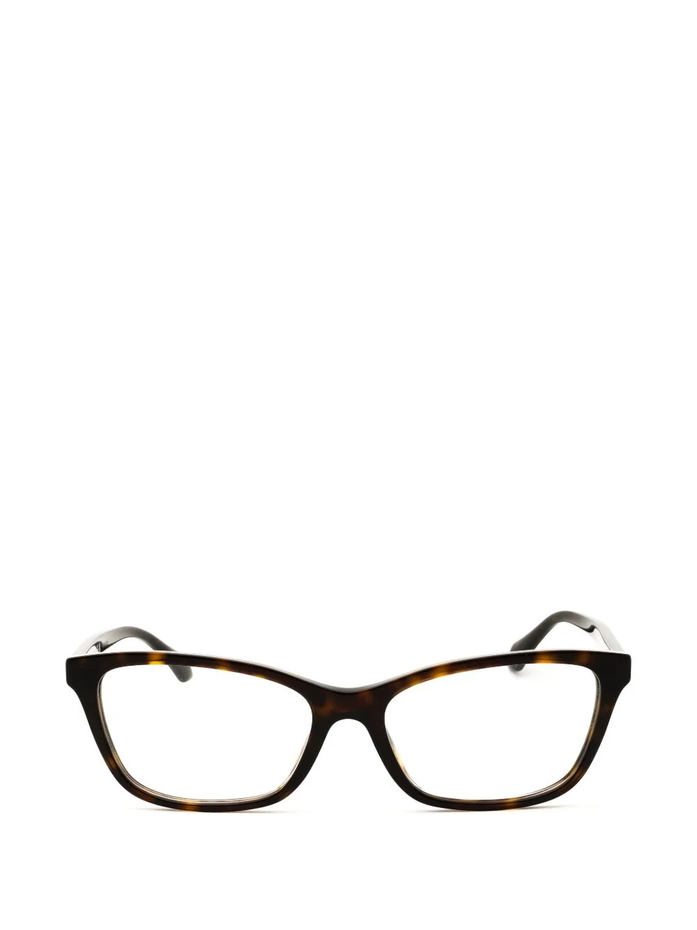 tortoiseshell-pattern rectangle-frame glasses - 1