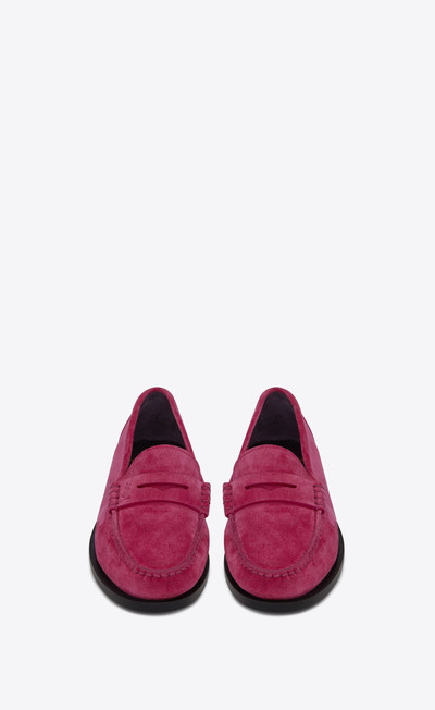 SAINT LAURENT le loafer monogram penny slippers in suede outlook