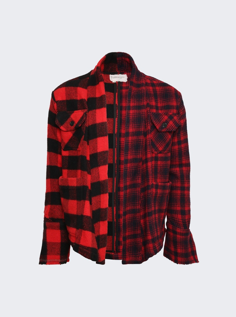 Buffalo/Reindeer GL1 Knit Wool Jacket Red Plaid - 1