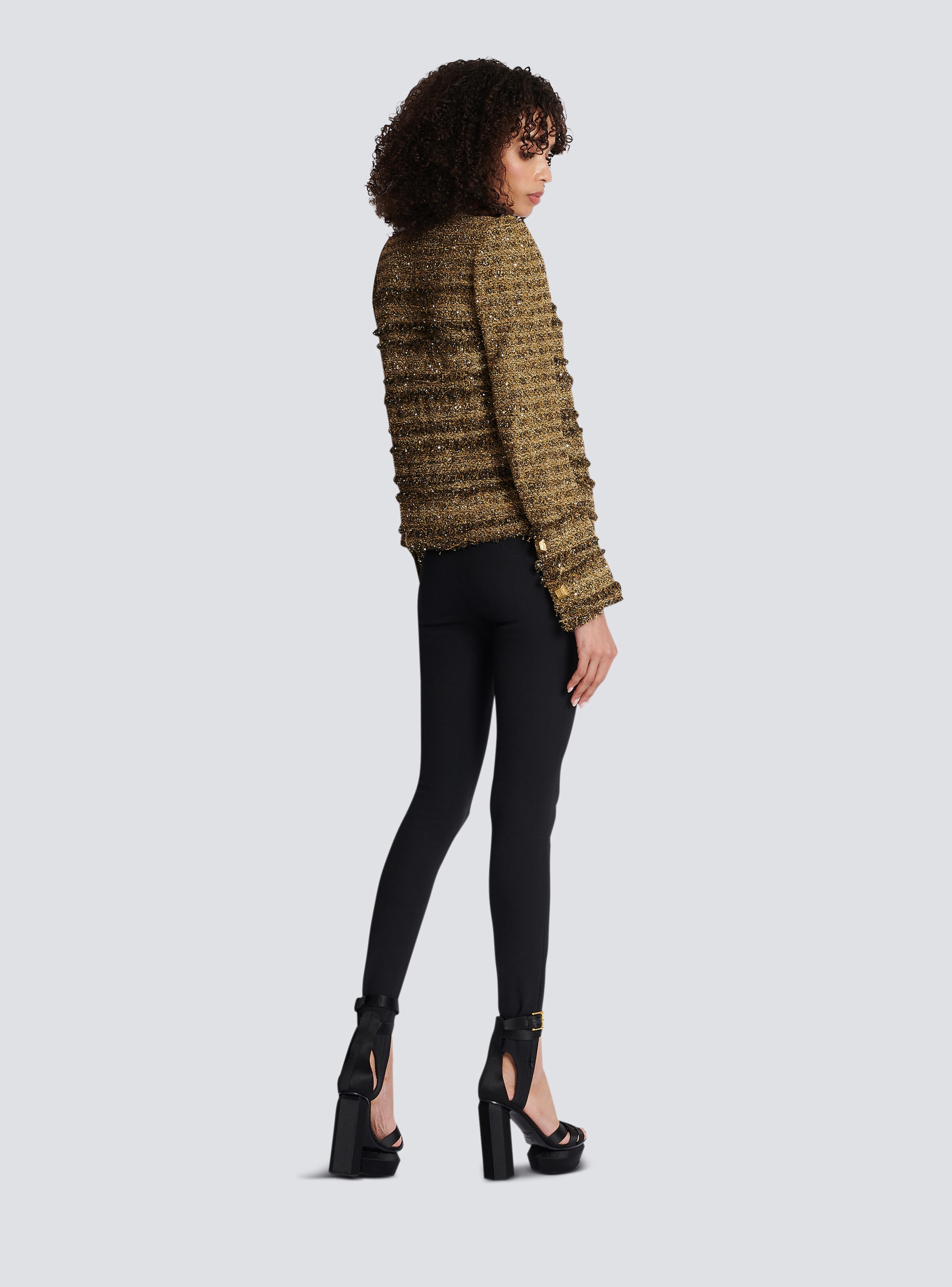 Sequinned tweed jacket - 4