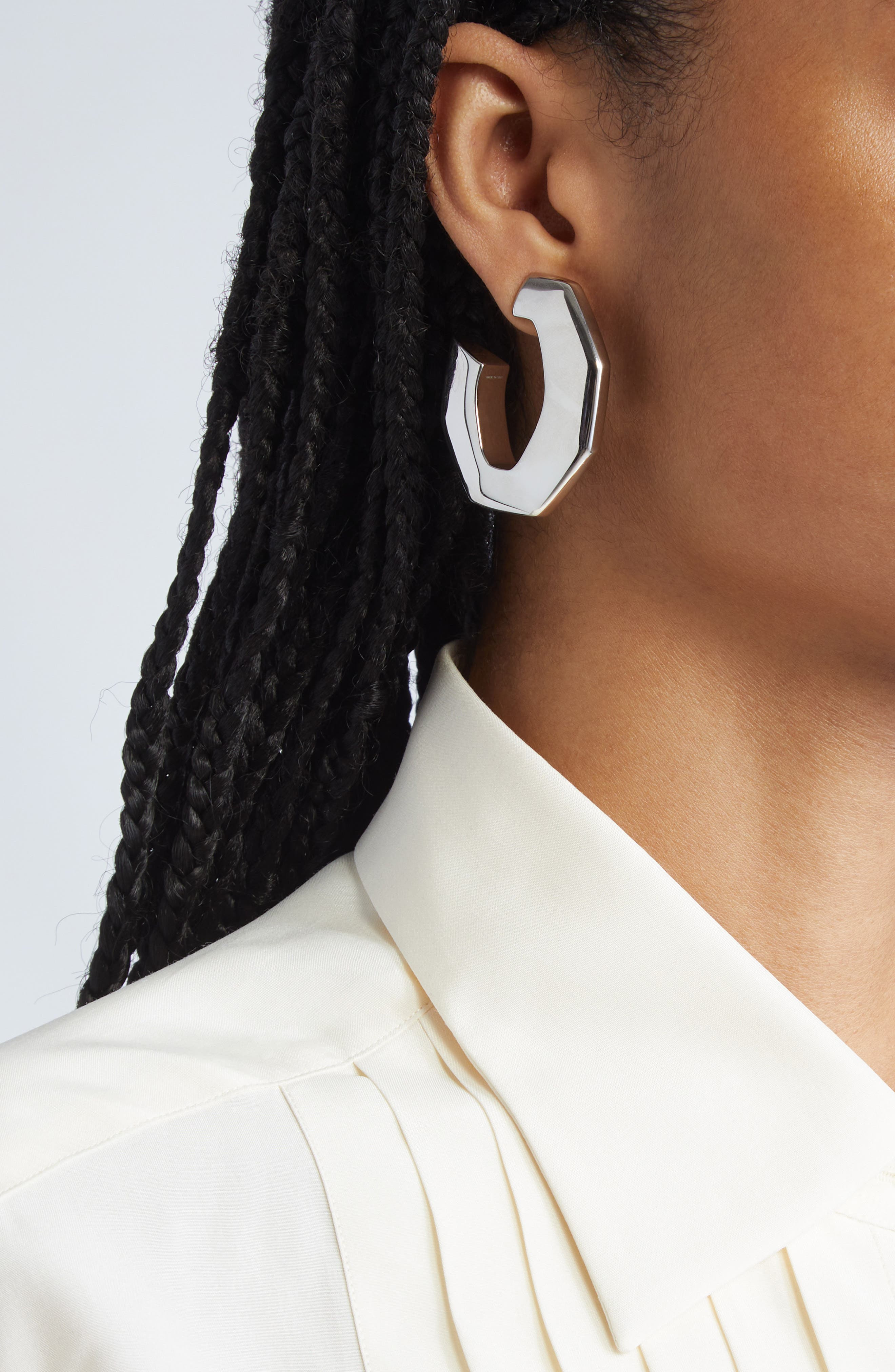 Givenchy Large Chain Link Hoop Earrings in Silvery at Nordstrom - 2