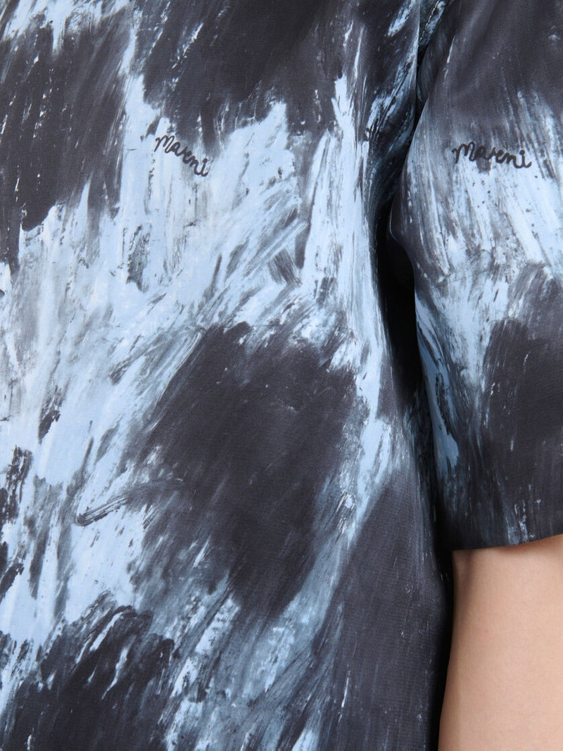 GREY DUCHESSE DRESS WITH CRAYON LEOPARD PRINT 5