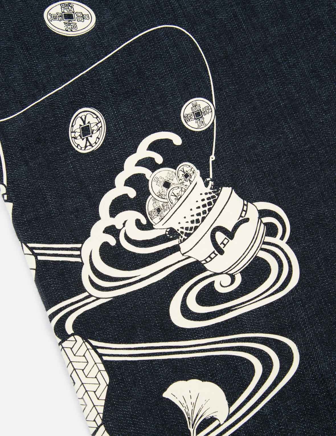 “THE FISHERMAN GOD OF FORTUNE” PRINT DENIM SHIRT - 9