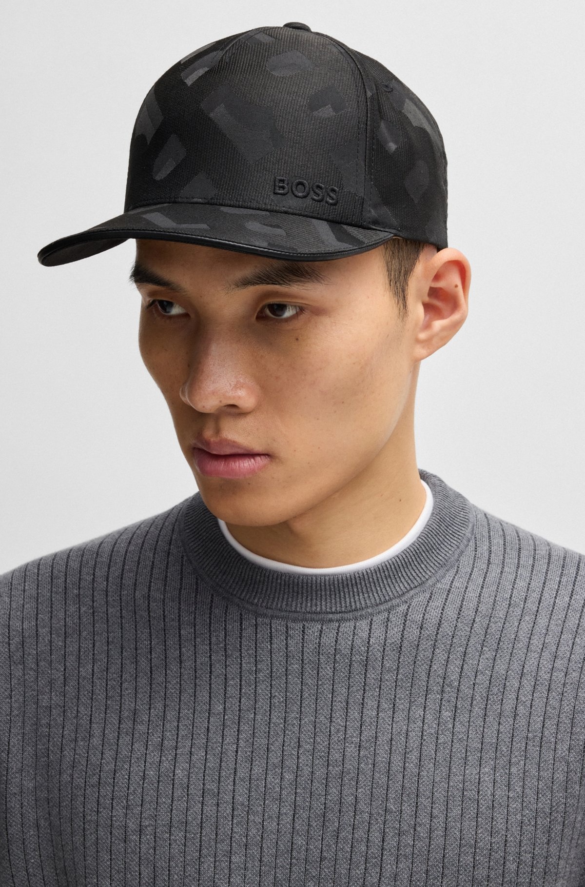 MONOGRAM-PATTERN CAP WITH EMBROIDERED LOGO - 4