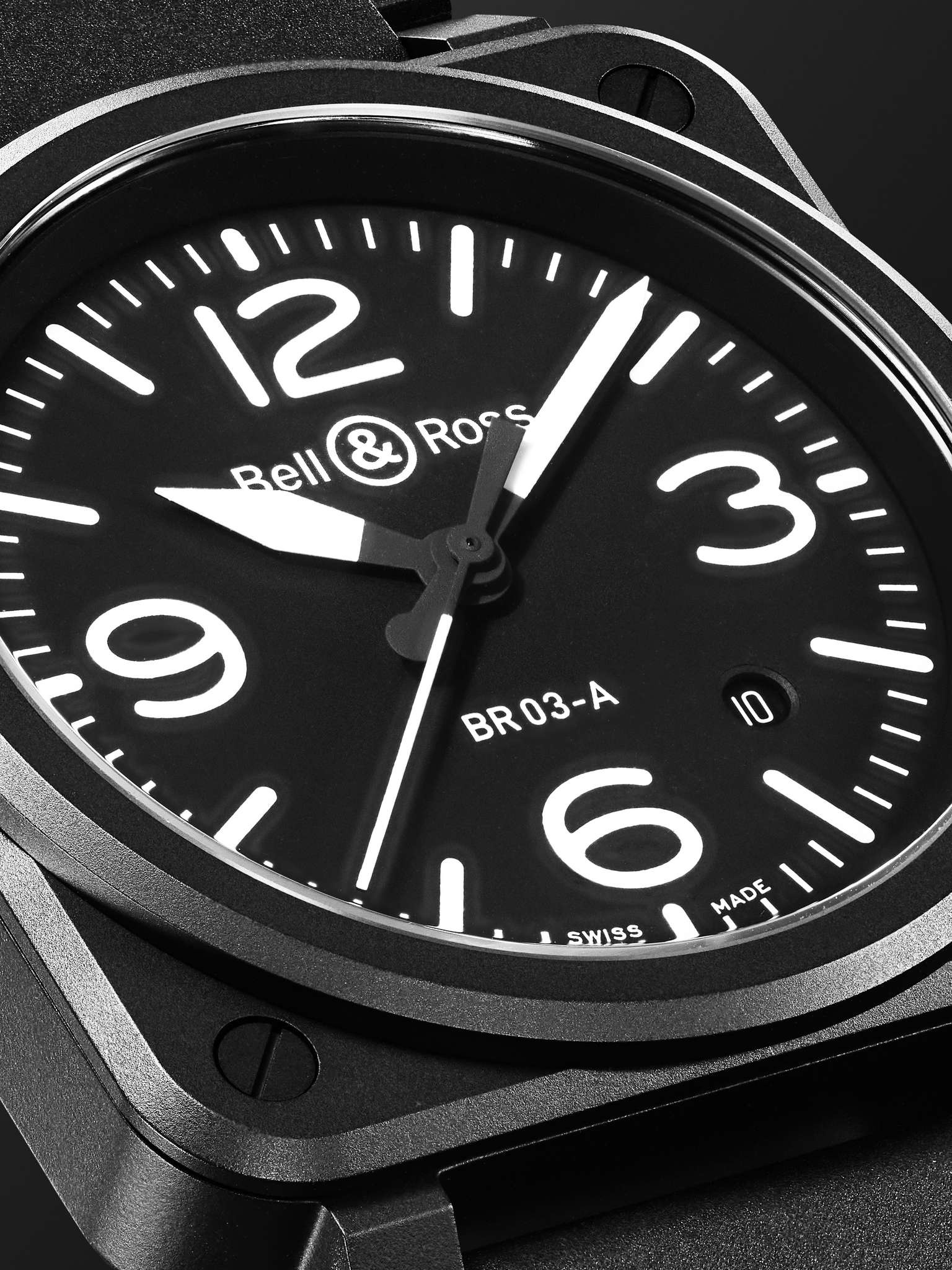 BR 03 Automatic 41mm Ceramic and Rubber Watch, Ref. No. BR03A-BL-CE/SRB - 5
