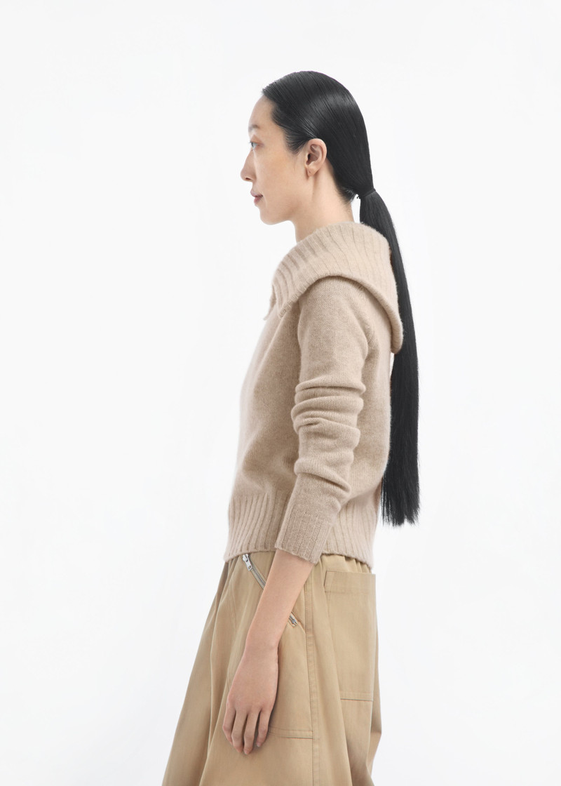 Ribbed Collared Sweater in Cashmere 3