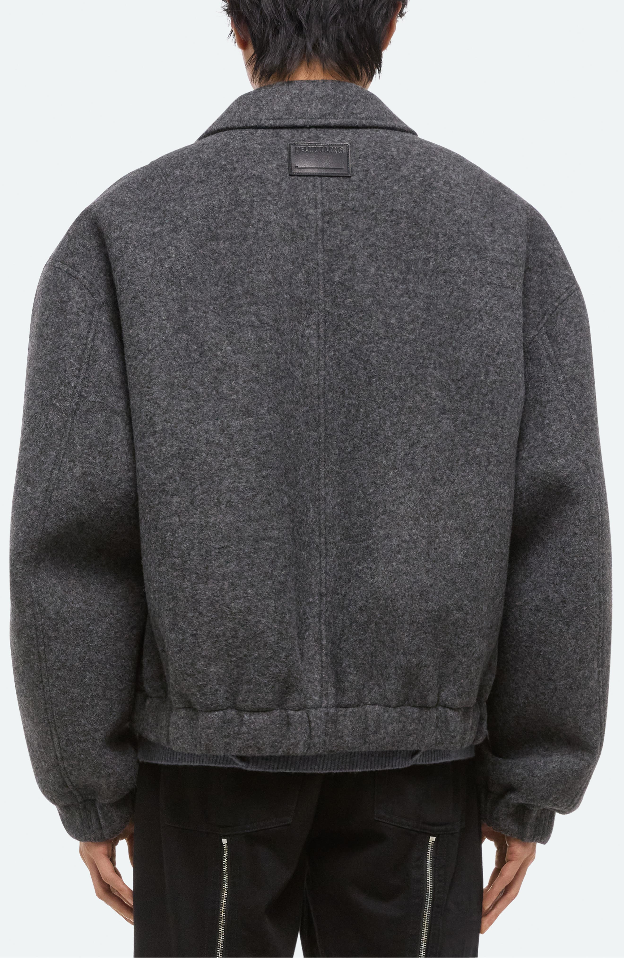 Helmut Lang Boiled Bomber in Grey Melange/Black at Nordstrom - 2