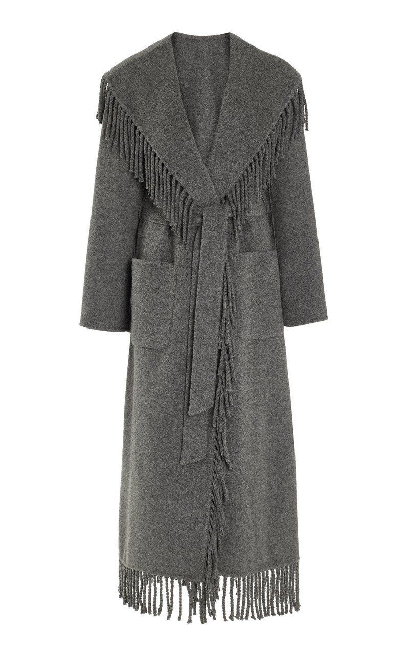 Carrie Fringed Robe Coat grey 1