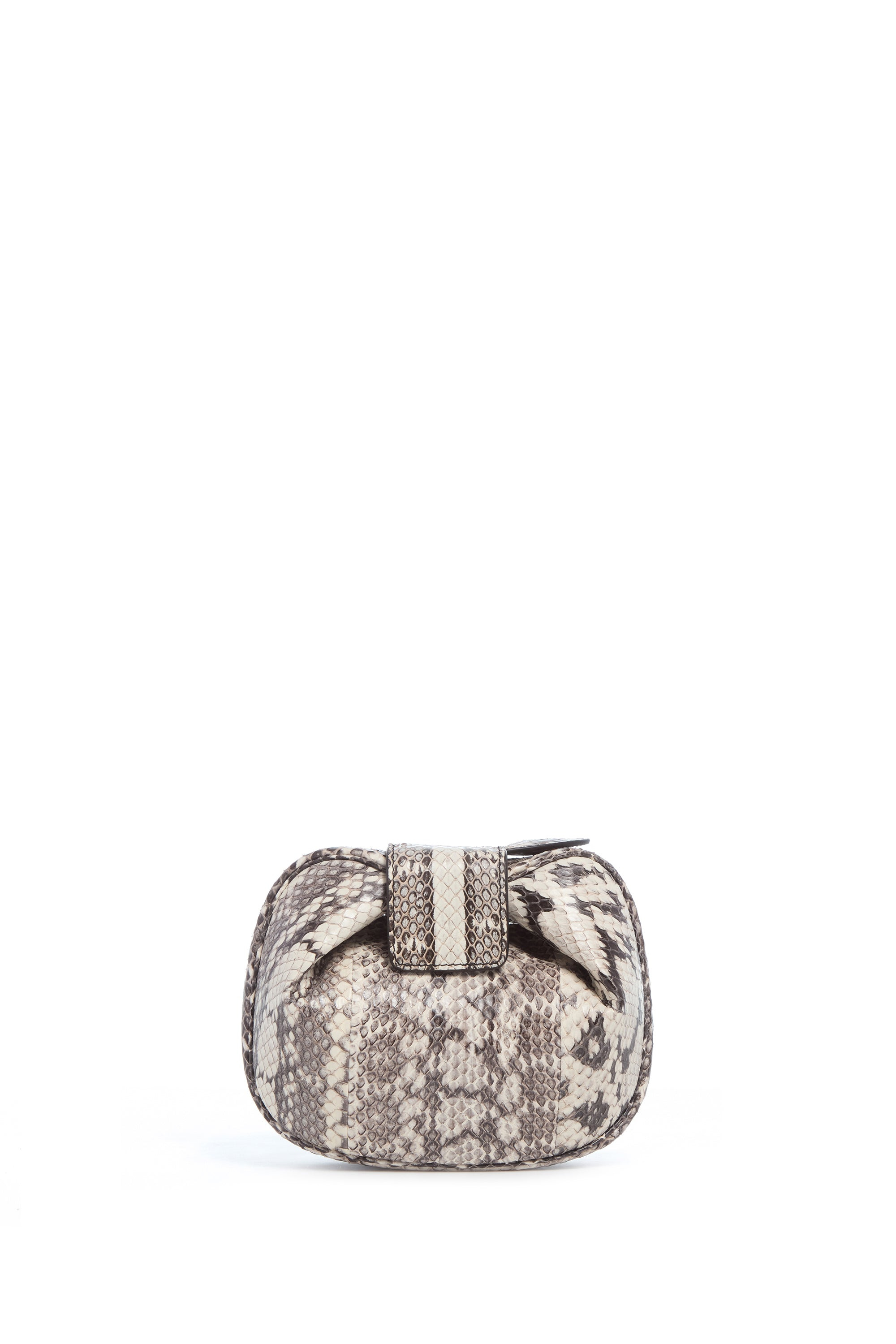 Soft Demi Clutch in Black and White Snakeskin - 2