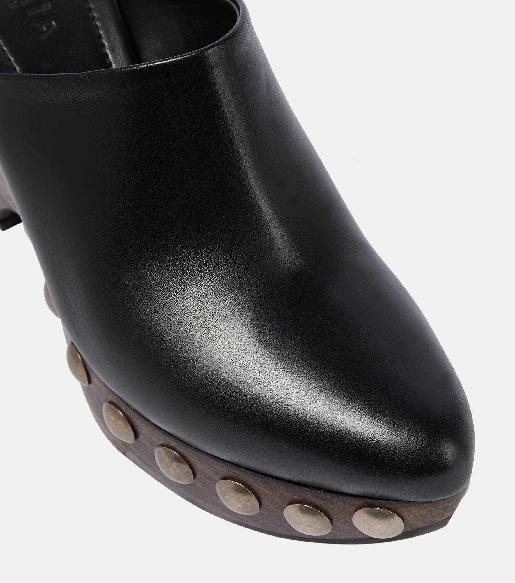 Le Sabot leather and wood pumps - 6