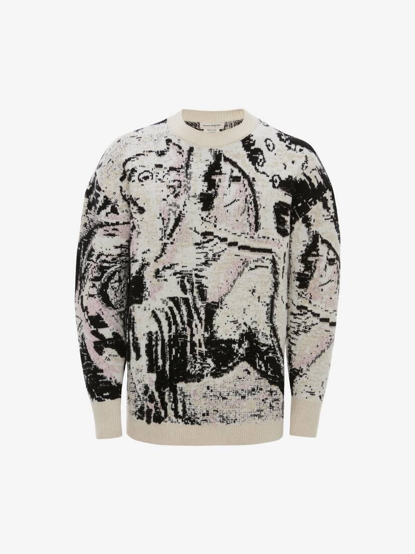 William Blake Dante Jacquard Jumper in Ivory/black - 1