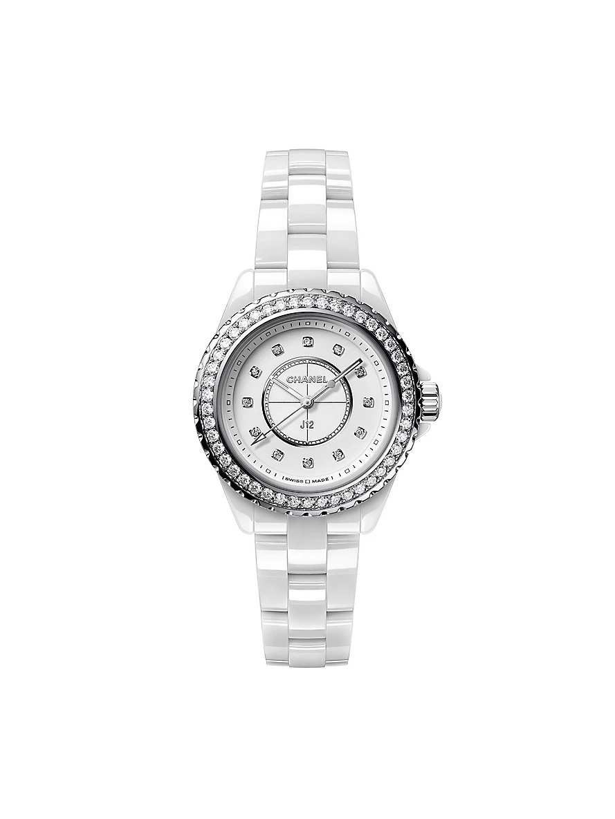 H6418 J12 steel, ceramic and 1.21ct diamond quartz watch - 1