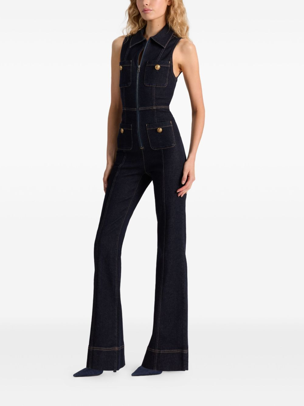 Rachel sleeveless button-detail jumpsuit - 3