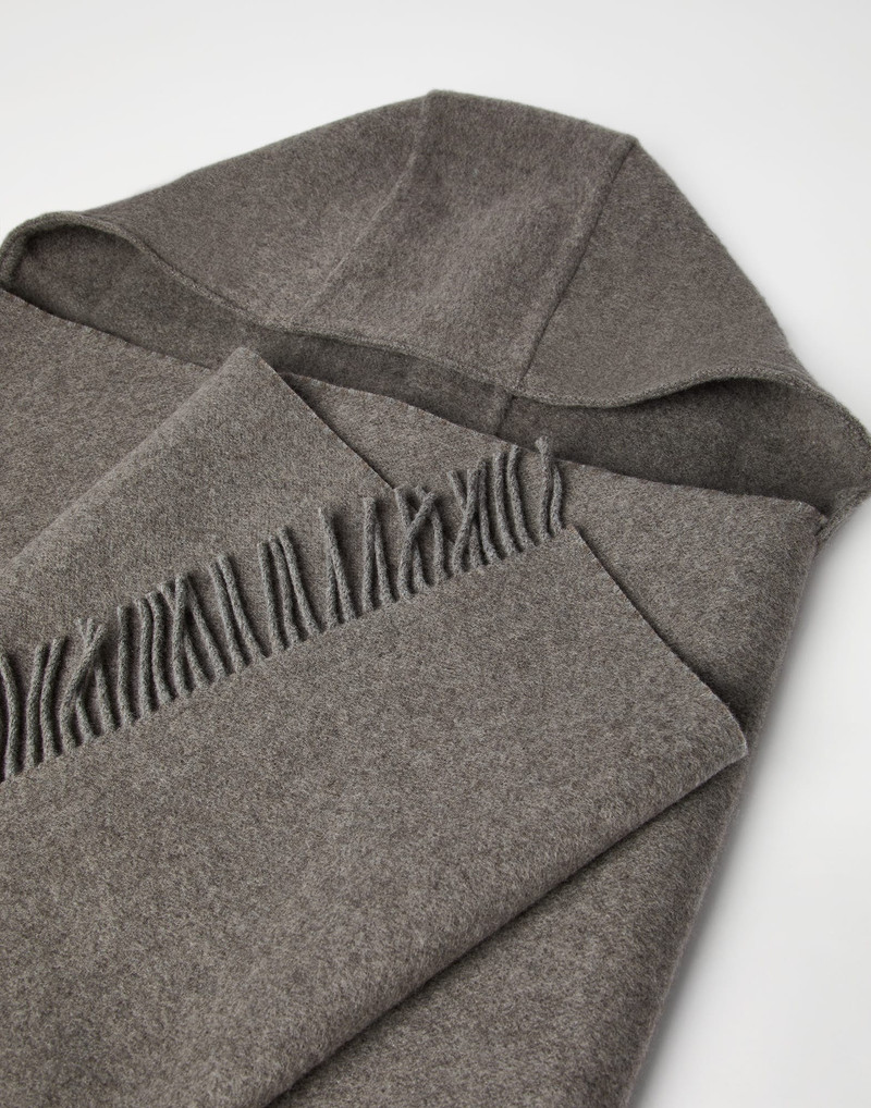 Hooded wool and cashmere knit scarf 3