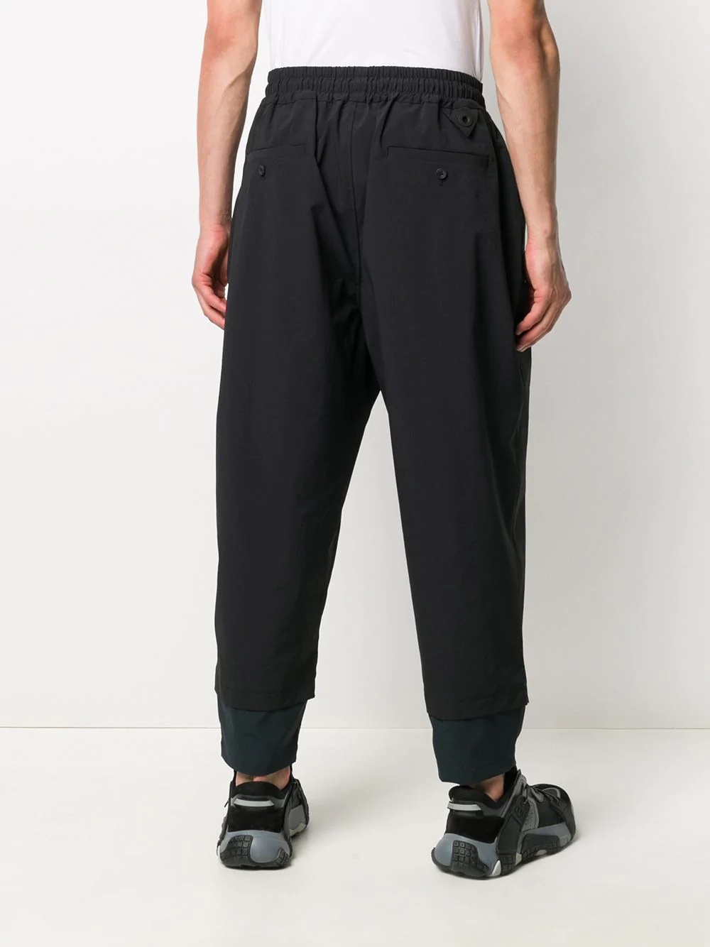 two-tone drop-crotch sarouel trousers - 4