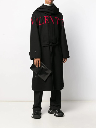 Valentino intarsia logo maxi coat outlook