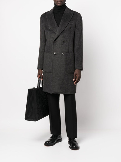 EMPORIO ARMANI double-breasted virgin-wool coat outlook