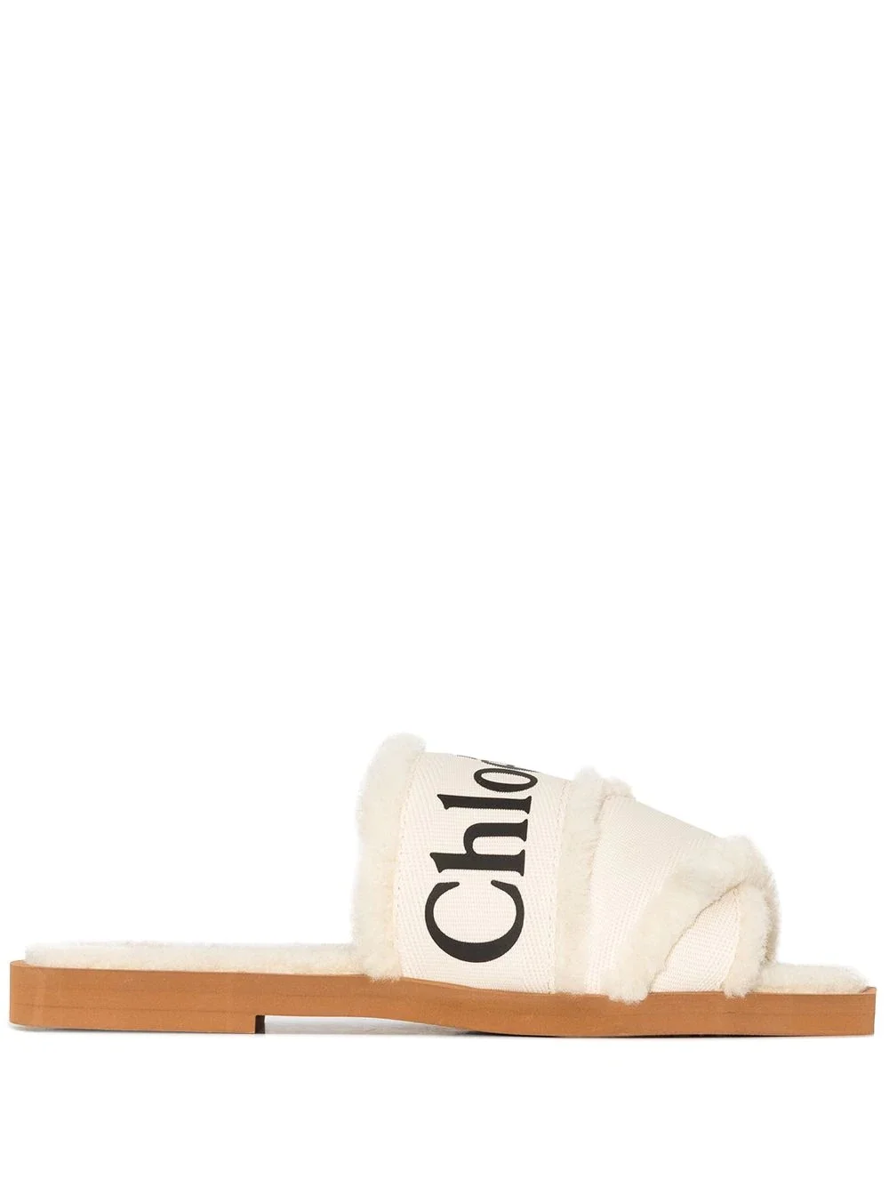 Woody logo-tape flat sandals - 1