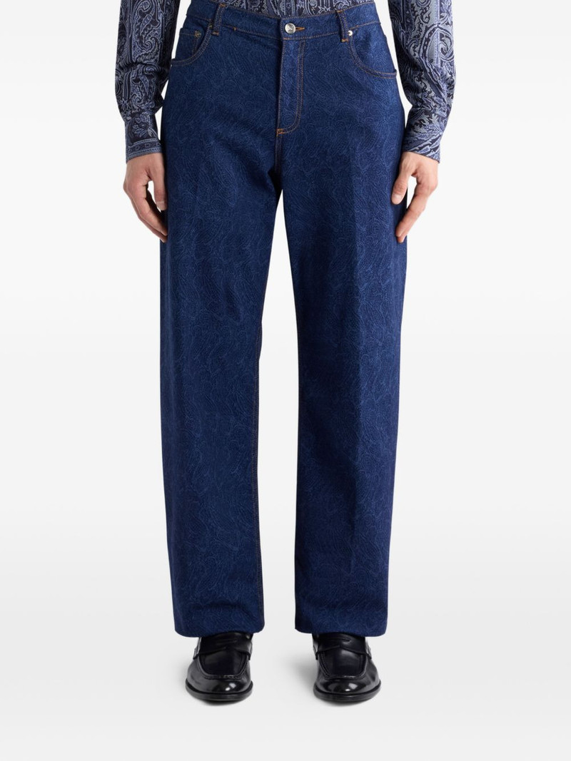 Etro paisley-jacquard jeans outlook
