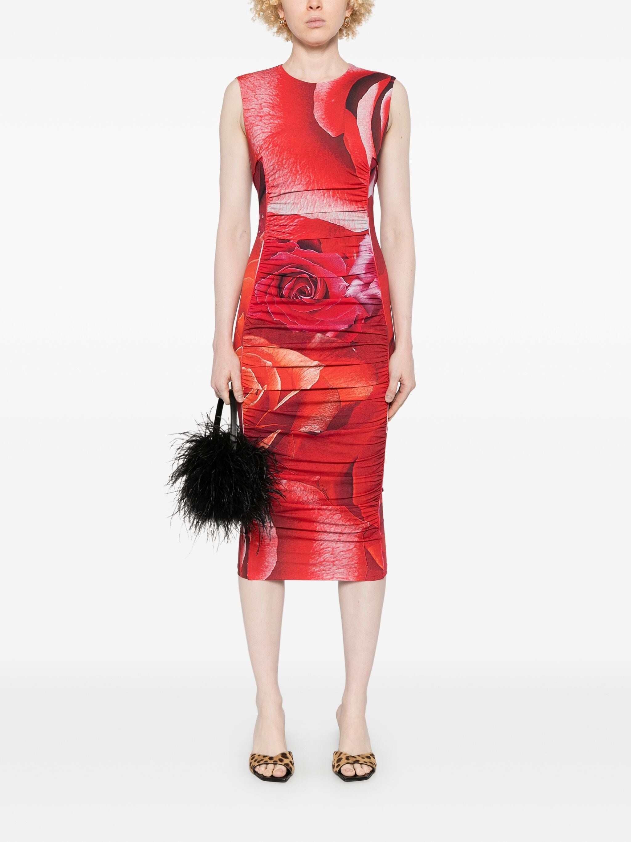 Rose-print Midi Dress - 5