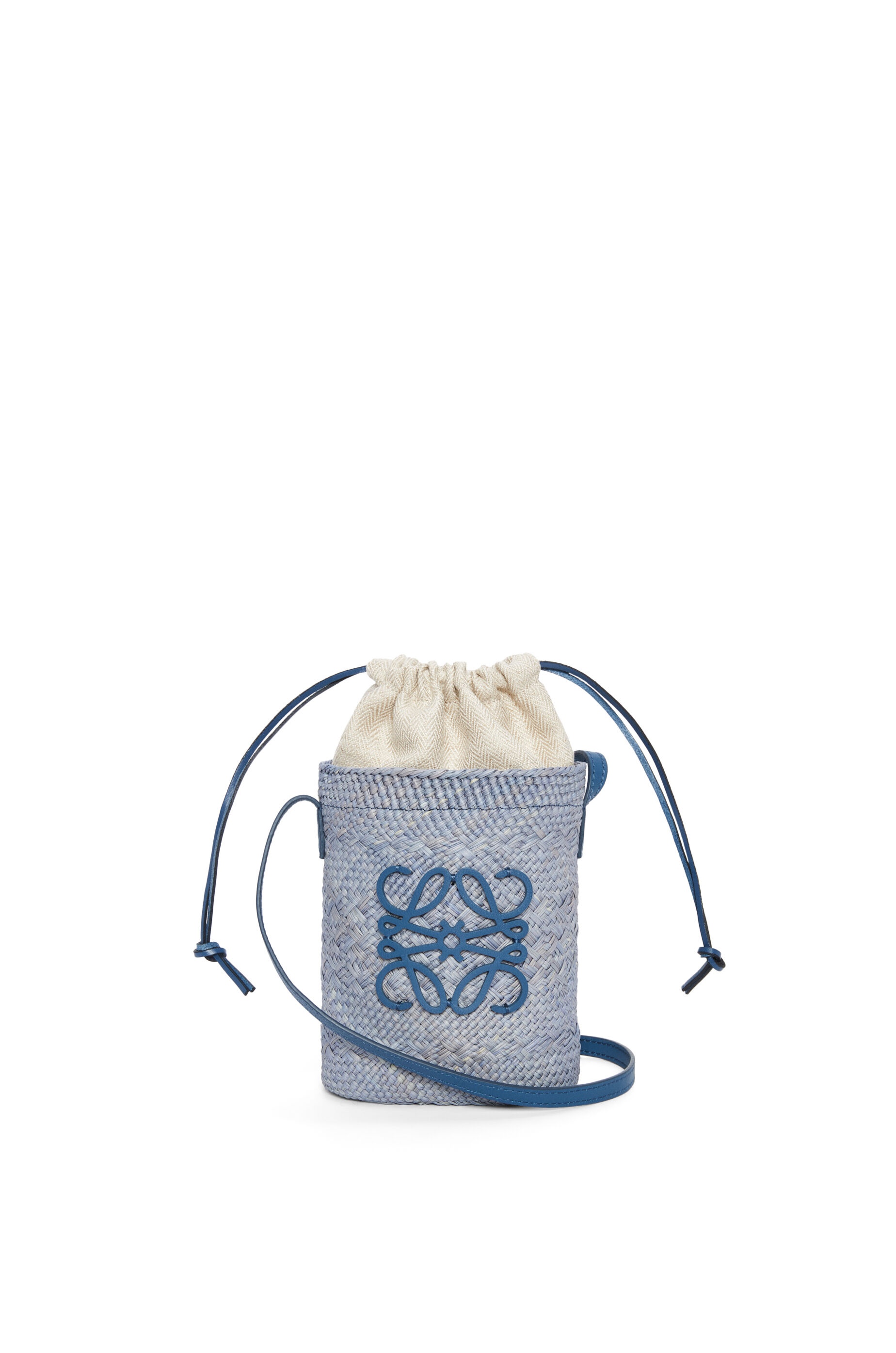 Square pocket in iraca palm and calfskin - 1