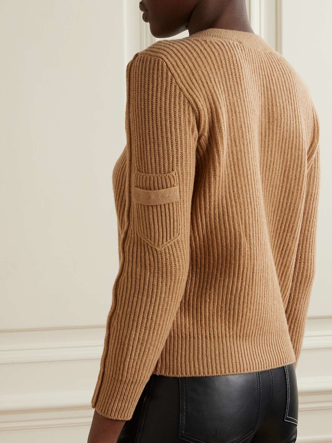 Ribbed wool and cashmere-blend sweater Brown - 3