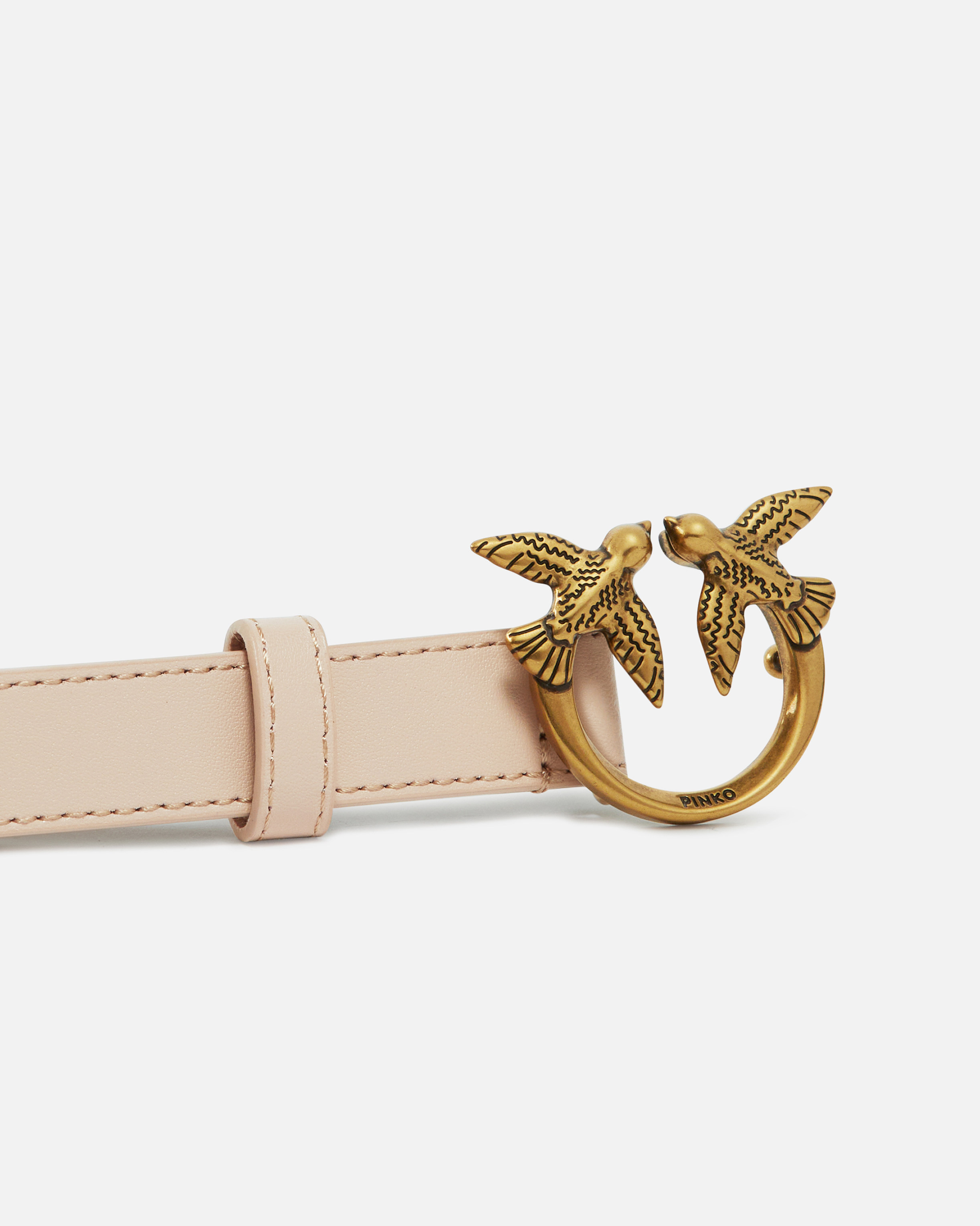 LOVE BIRDS THIN LEATHER BELT 2CM - 5
