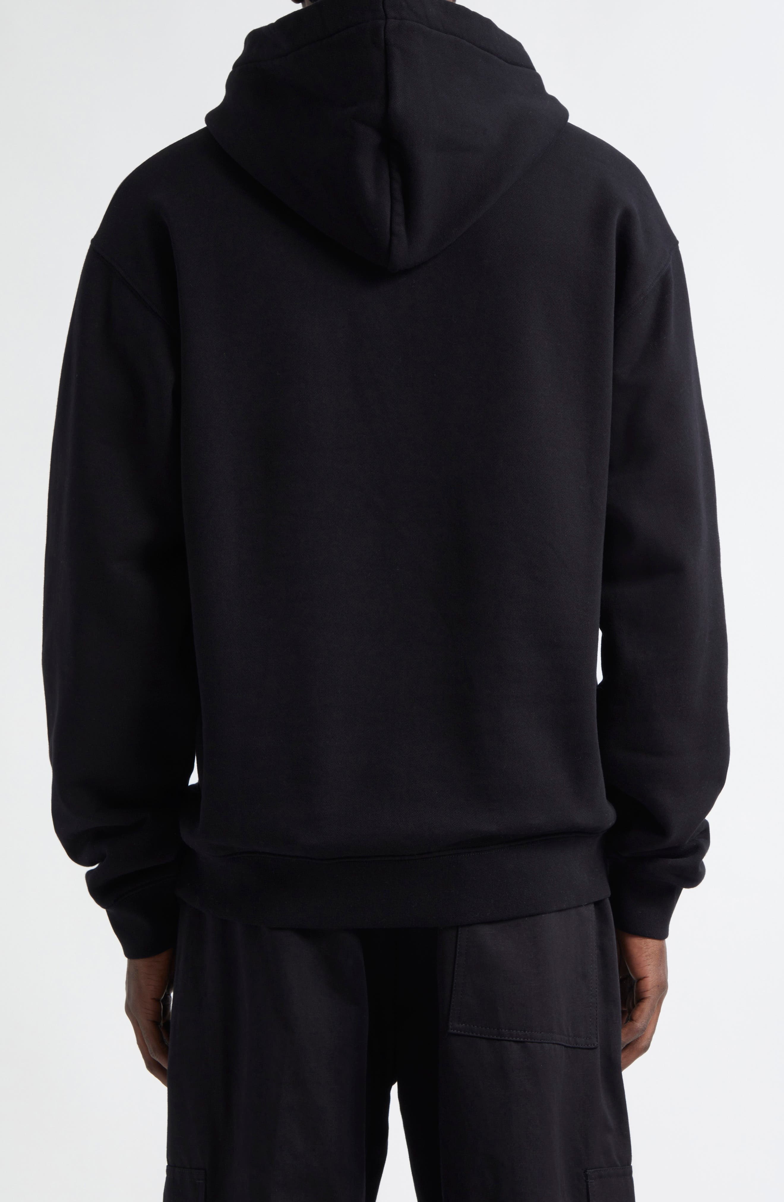 Jacquemus Le Hoodie Gros Grain Cotton Hoodie in Black at Nordstrom - 3