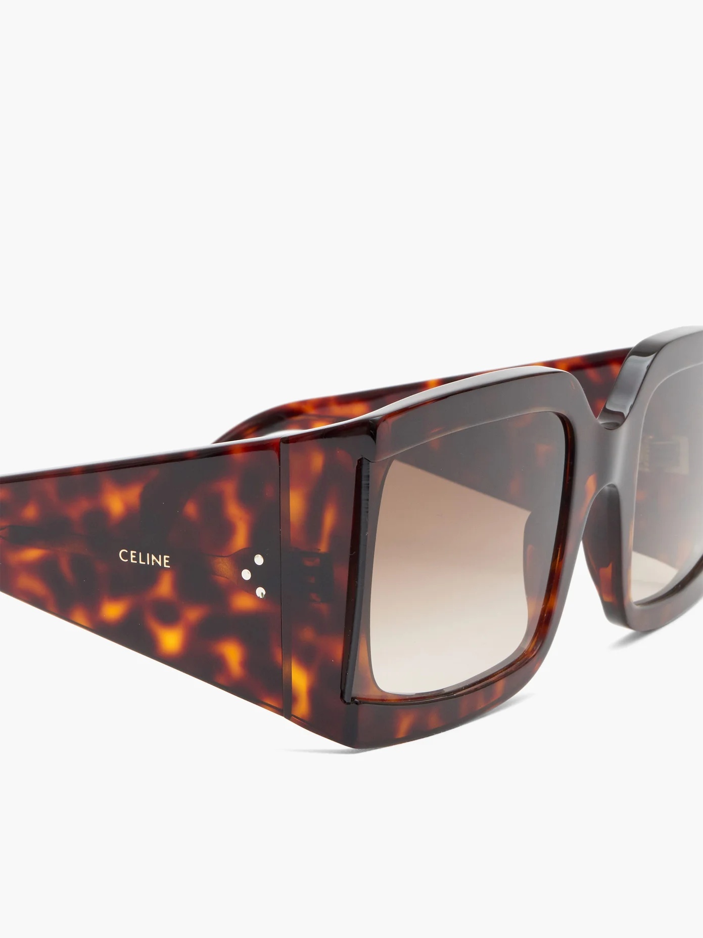 Oversized squared tortoiseshell-acetate sunglasses - 2