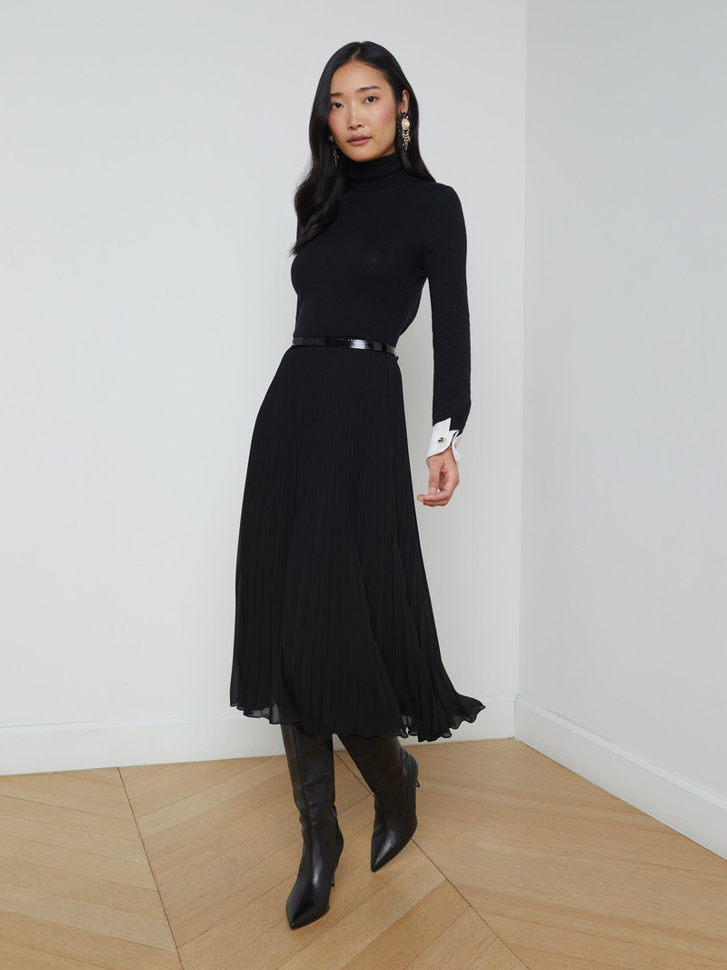 L'AGENCE Fernanda Pleated Skirt outlook