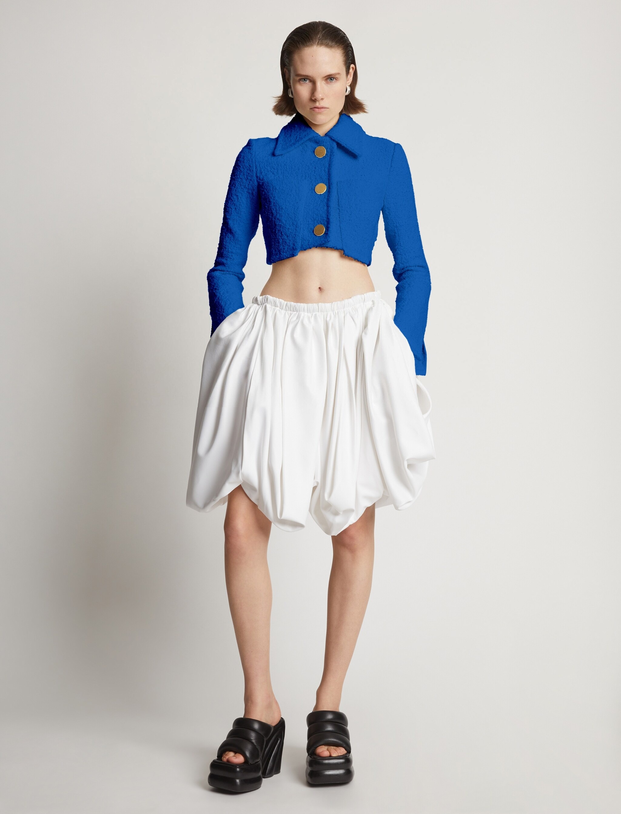Boucle Tweed Crop Jacket - 3