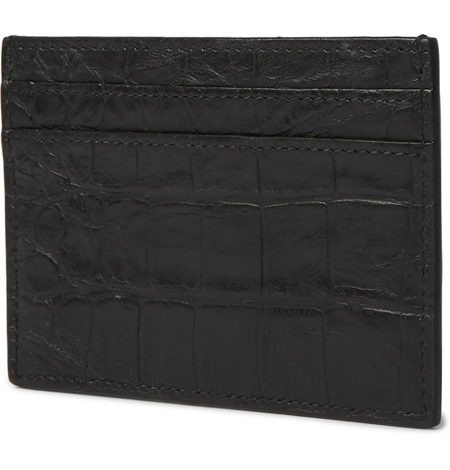 Logo-Appliquéd Croc-Effect Leather Wallet - 3