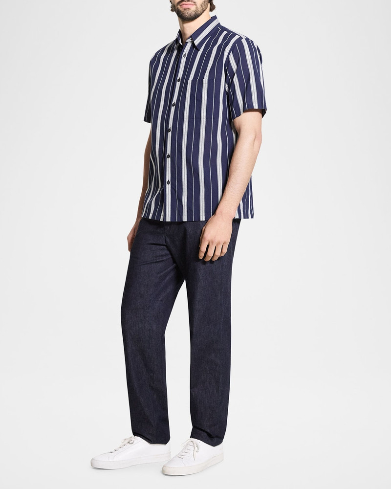 Theory Men's Summer Dobby Stripe Short-Sleeve Shirt outlook