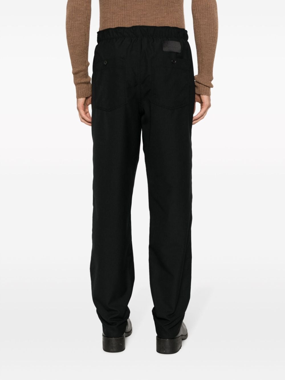 logo-patch straight-leg trousers - 5