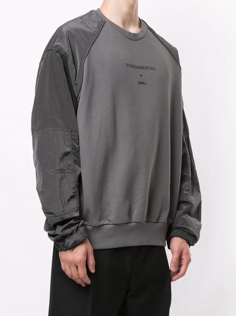 Fundamental satin-panel sweatshirt  - 3