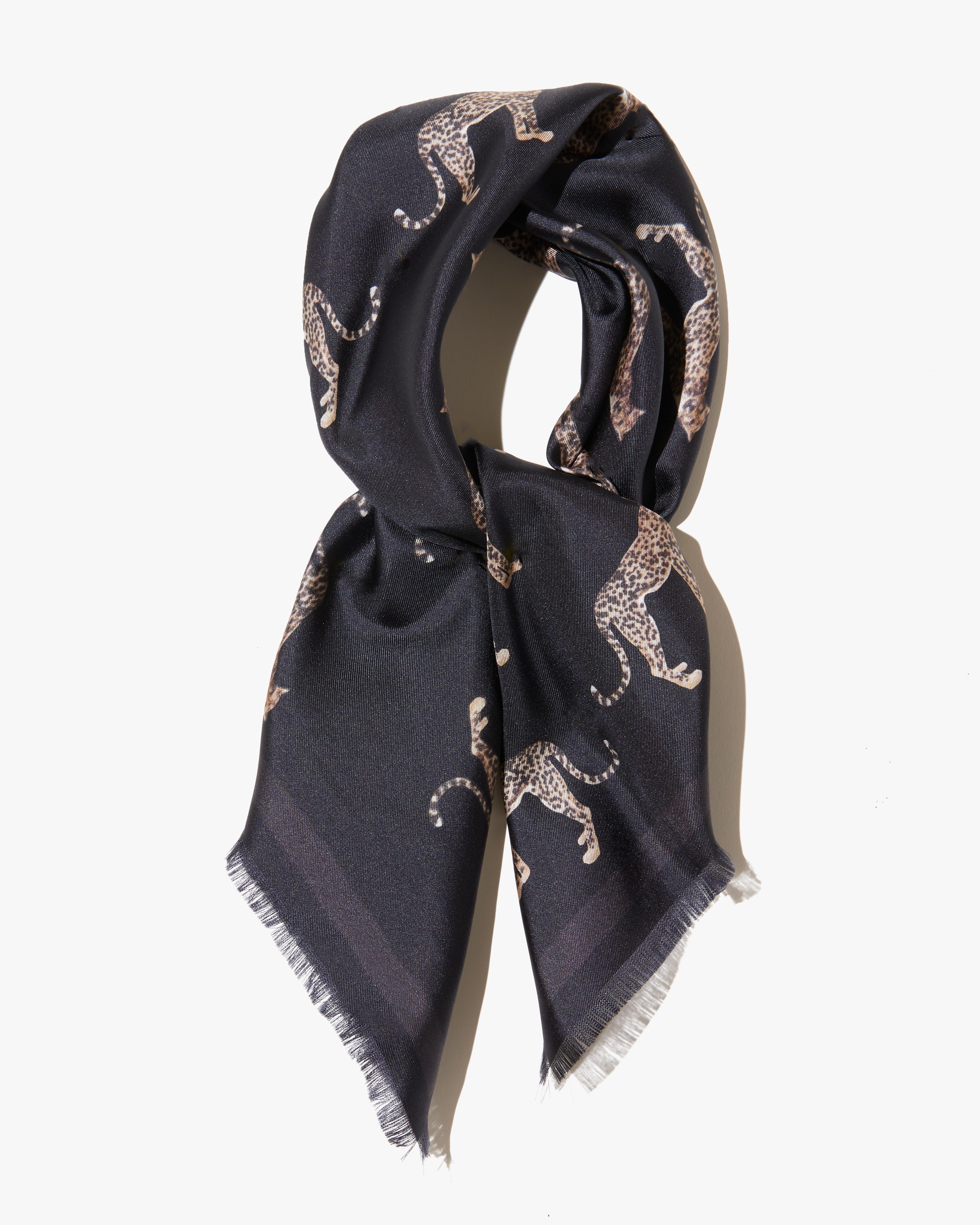 CHEETAH SILK SCARF - 1