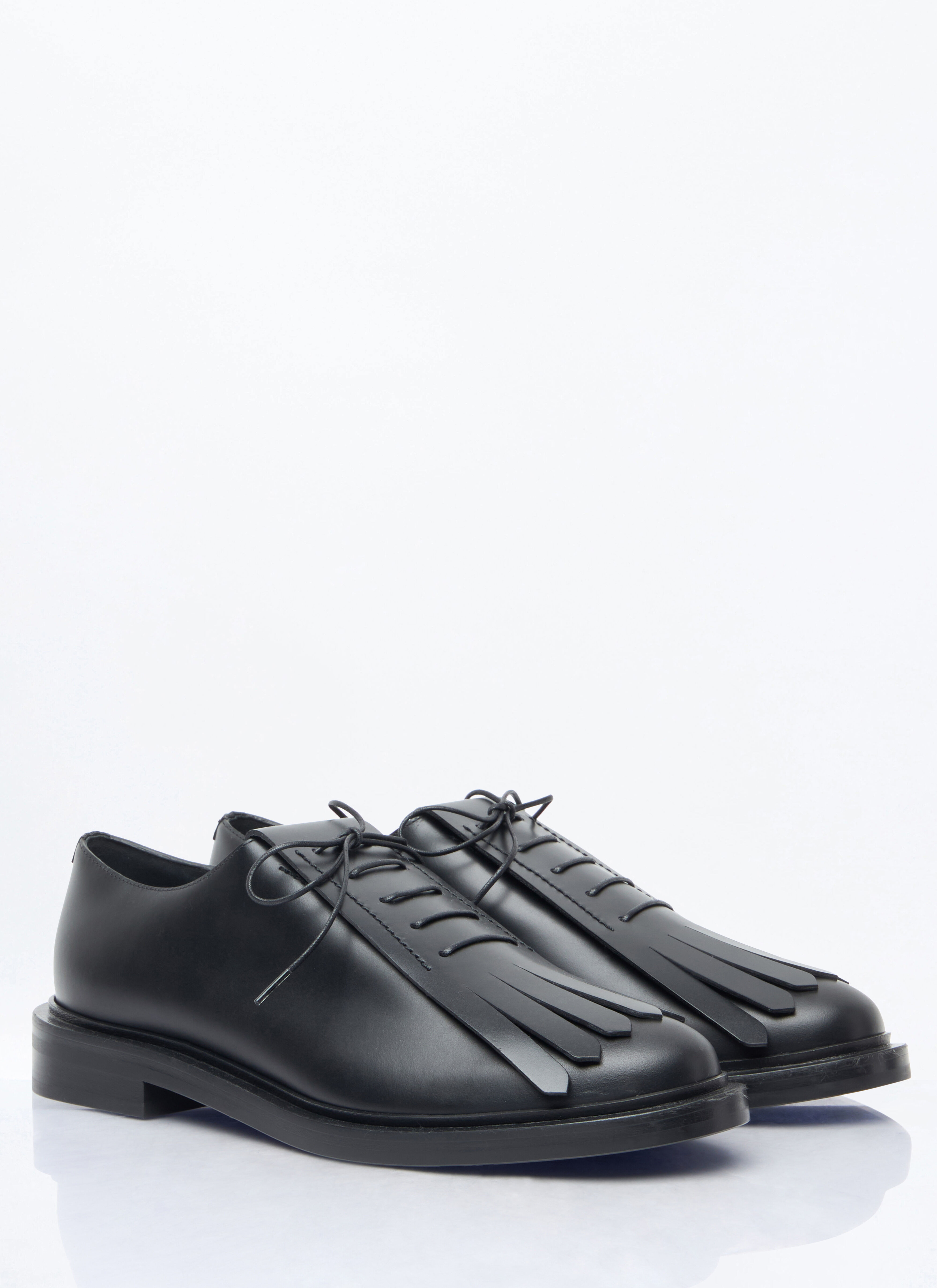 Fringed Leather Lace-Ups - 3