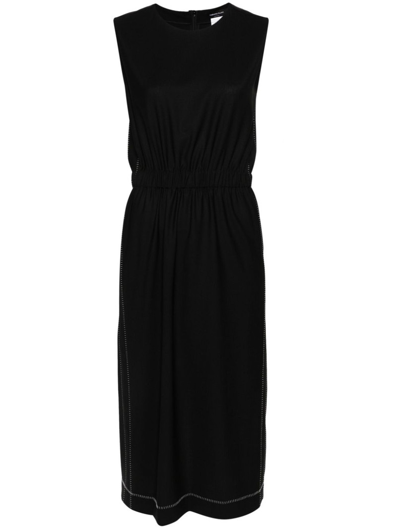contrast-stitching midi dress 1