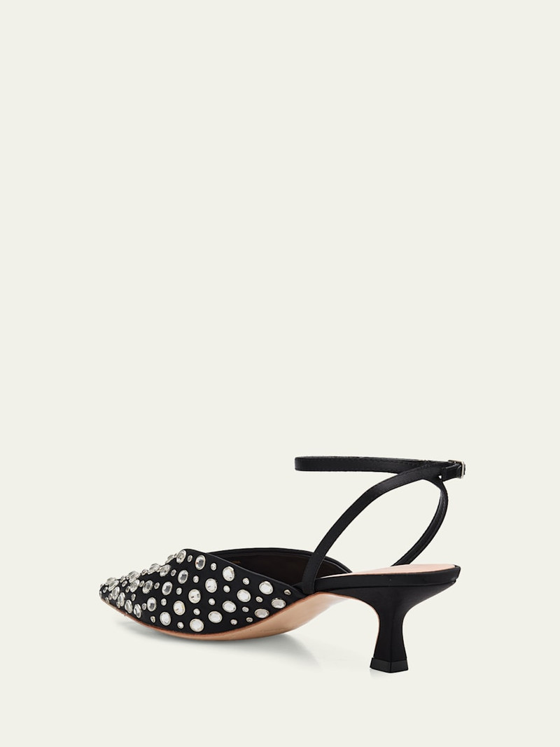 Rio Embellished Satin Kitten-Heel Pumps 4